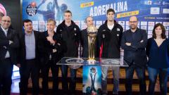 Executive group of the Obradoiro during the draw of the Basketball Spanish Cup