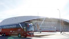 L’autobus officiel de l’Atletico de Madrid au Wanda Metropolitano
