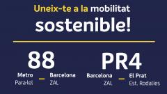 Imatge promocional del servei urbà de la línia 88 i PR4 a Barcelona