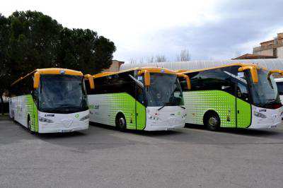 Autobuses de Monbus pertenecientes a la red Exprés.cat