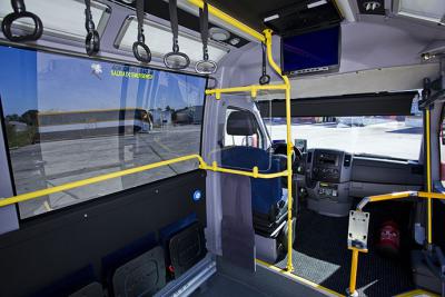 Space reserved for disabled people on Mercedes-Benz Sprinter Monbus