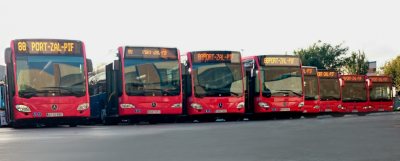 Autocars de Monbus de la Línia 88 del Port de Barcelona