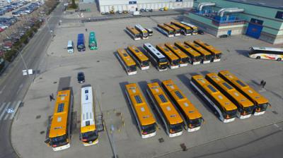 Monbus fleet at Fitur 2017