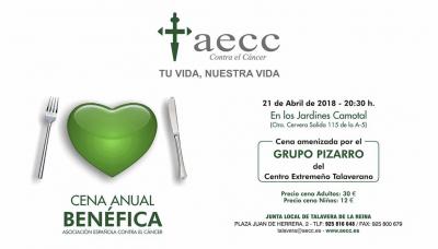 Poster of the annual charity dinner of the AECC Talavera