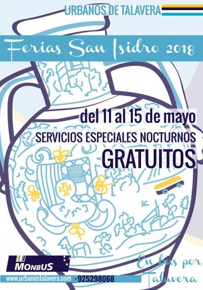 L’affiche informatif des services gratuits Fêtes de San Isidro 2018