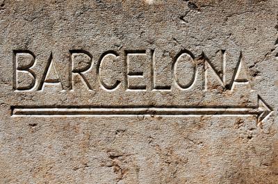 Sinal indicando Barcelona