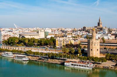 Vista aérea da cidade de Sevilla
