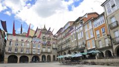 Plaza Mayor in the old town of Ourense-known as the spa town of Galicia