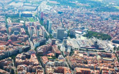 Airial view of the city of Barcelona