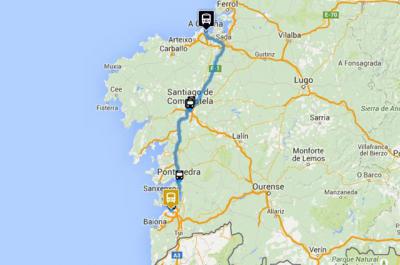 Viaxar en autobús de Monbus dende A Coruña a Vigo