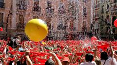 Chupinazo to start the festivities of San Fermín in Pamplona