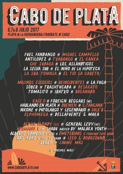 Cartel oficial do festival Cabo de Plata 2017